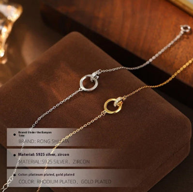 S925 Silver Mobius Double Ring Bracelet