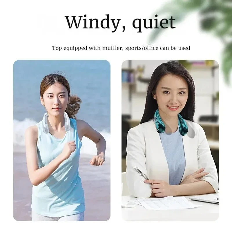 Portable Ceiling & Neck Fan | USB Rechargeable, Small, Digital Display, Office & Outdoor (Available in Multi-Colors)