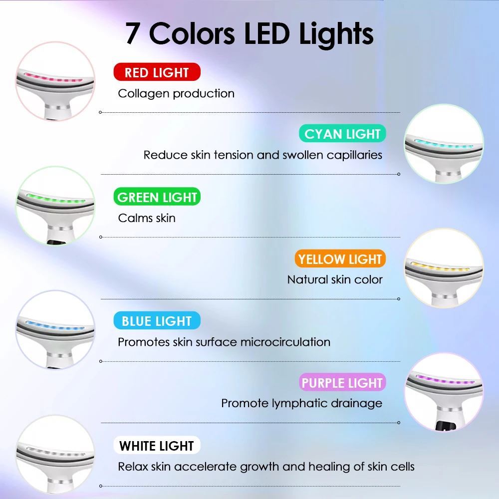 LED Neck & Face Massager 💎 7-Color Photon Therapy