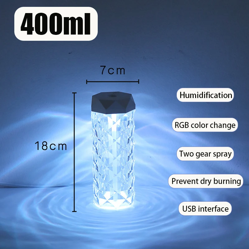 USB Air Humidifier & Aroma Diffuser - RGB Ambient Light for Car, Home & Bedroom