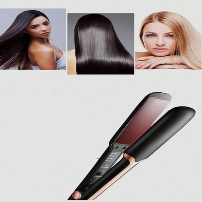 2-in-1 Ceramic Iron | Adjustable Temp & Anti-Frizz Styling Tool