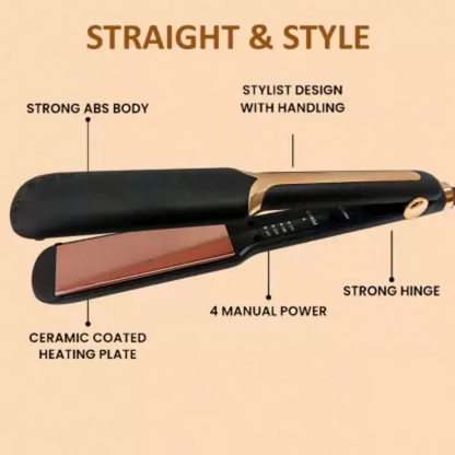 2-in-1 Ceramic Iron | Adjustable Temp & Anti-Frizz Styling Tool