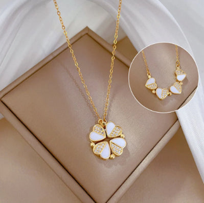 Stainless Steel Crystal Heart Necklace