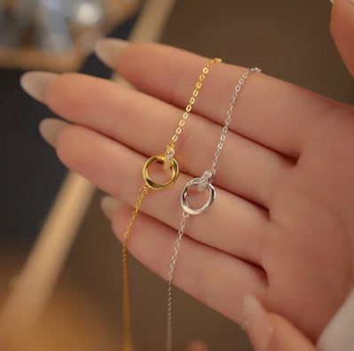 S925 Silver Mobius Double Ring Bracelet