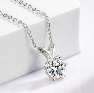 Titanium Steel Snowflake Zircon Necklace