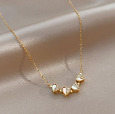 Stainless Steel Crystal Heart Necklace