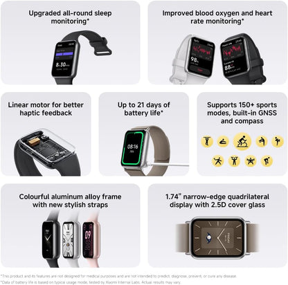 7+1 Smart Watch | Smart Band in Black