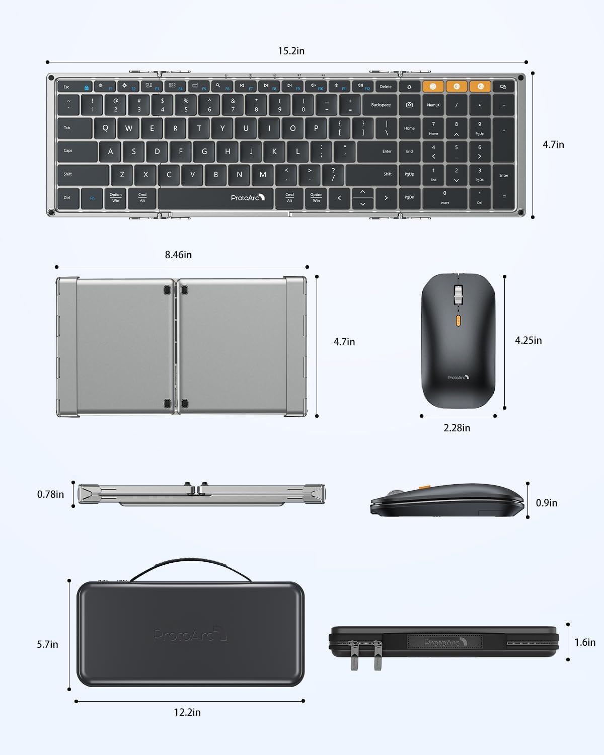 Foldable Wireless Bluetooth Keyboard