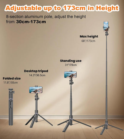 XT02 High-End Bluetooth Selfie Stick Tripod