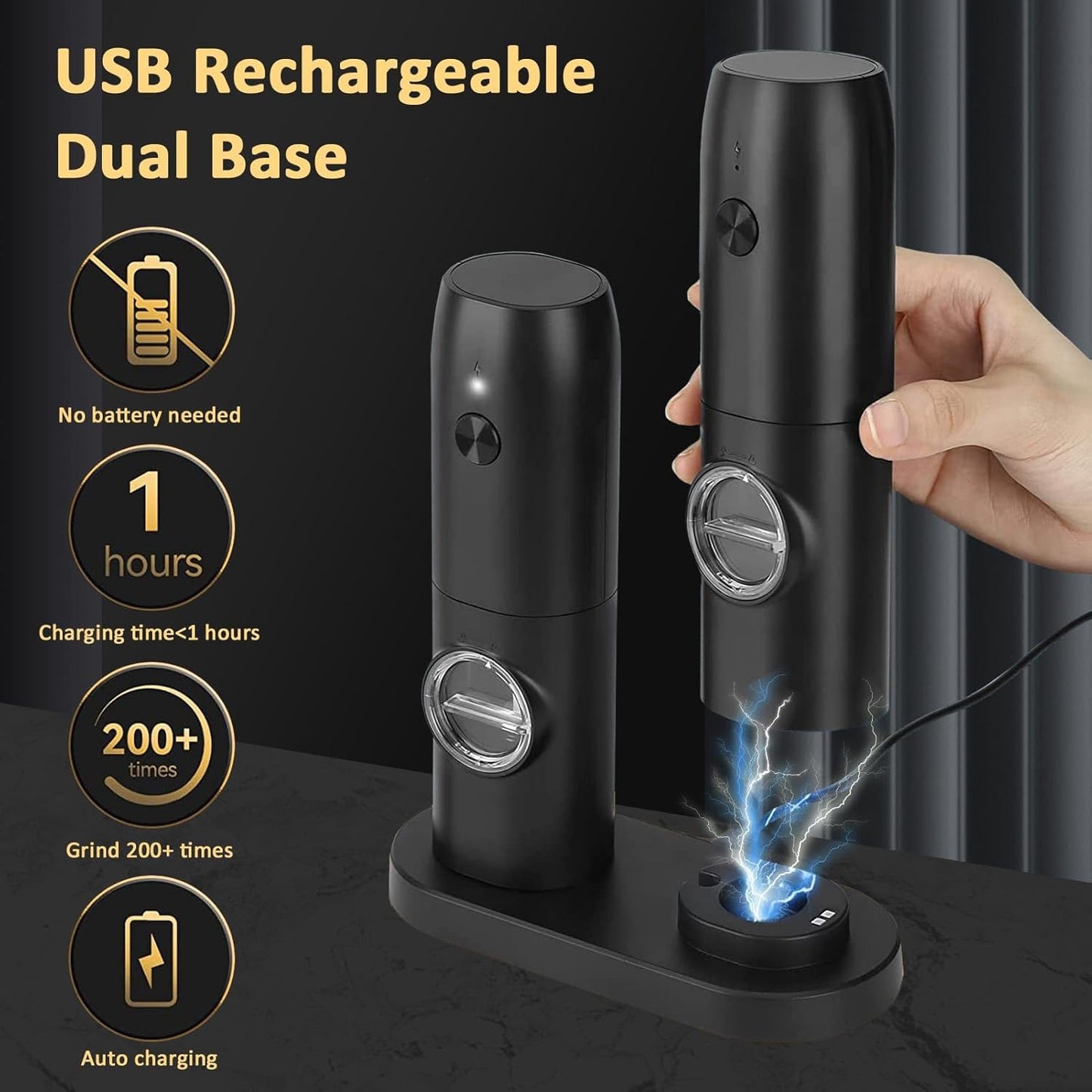 Rechargeable Electric Pepper And Salt Grinder