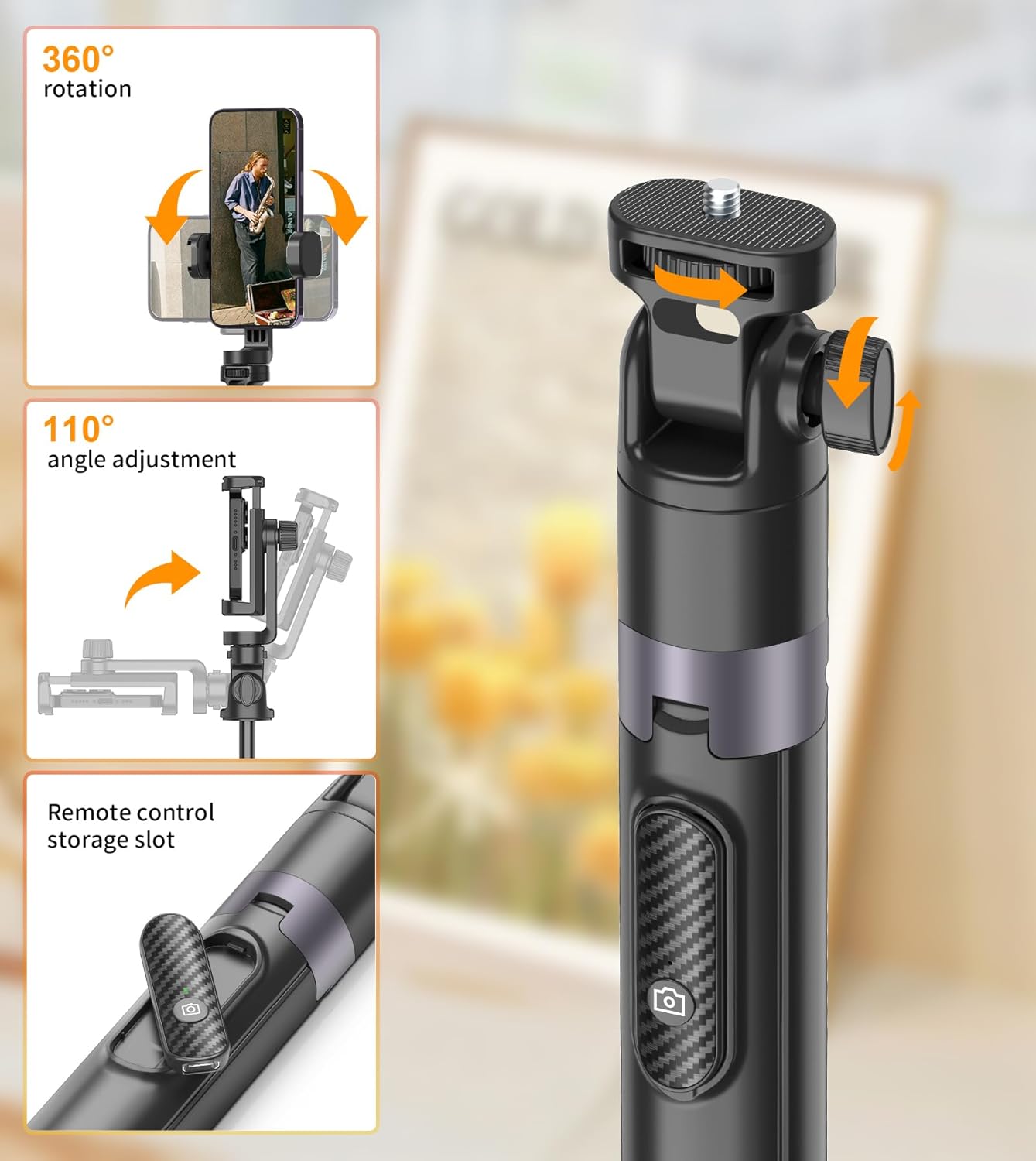 XT02 High-End Bluetooth Selfie Stick Tripod