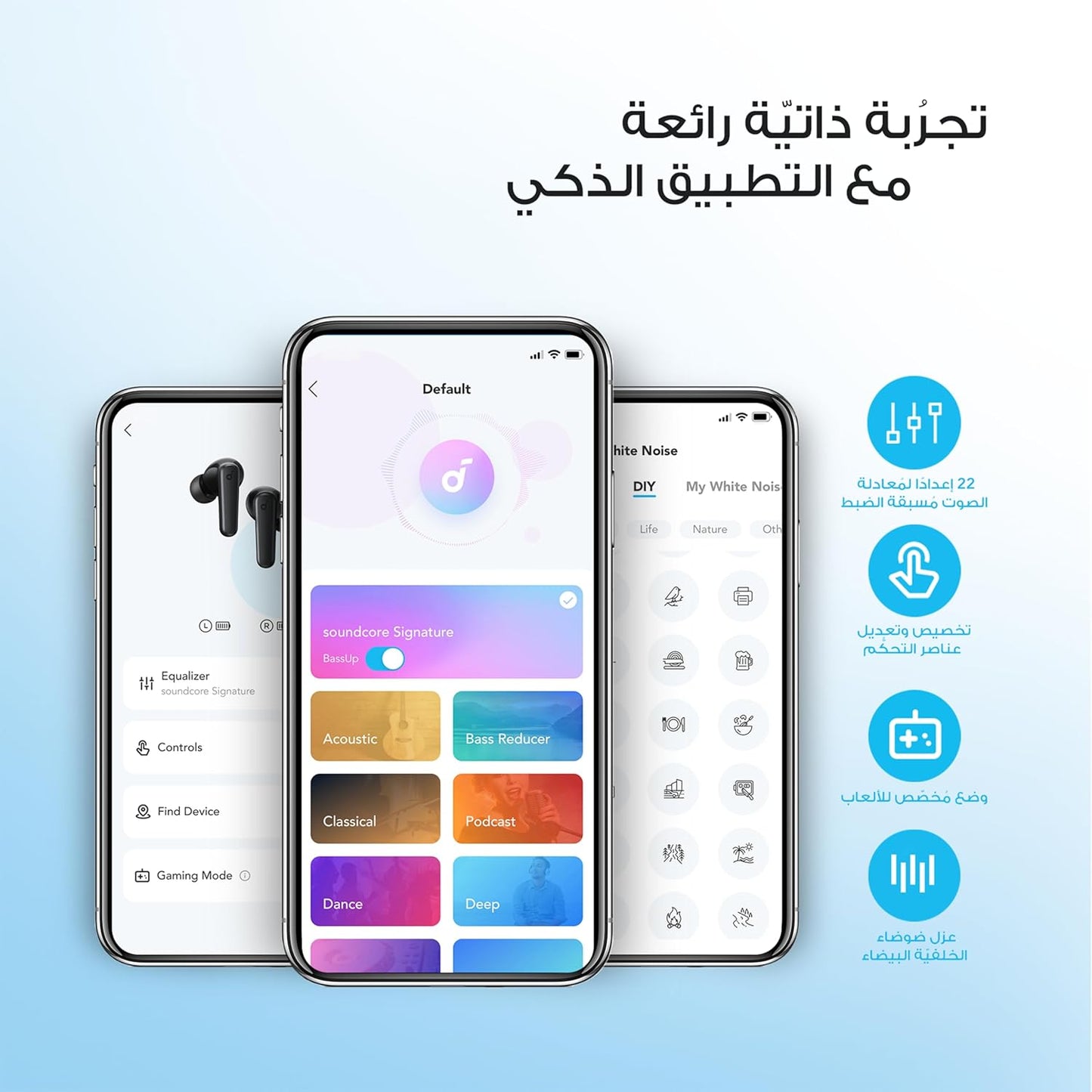 Bluetooth Earphones, 10mm Drivers with Big Bass True Wireless Earbuds