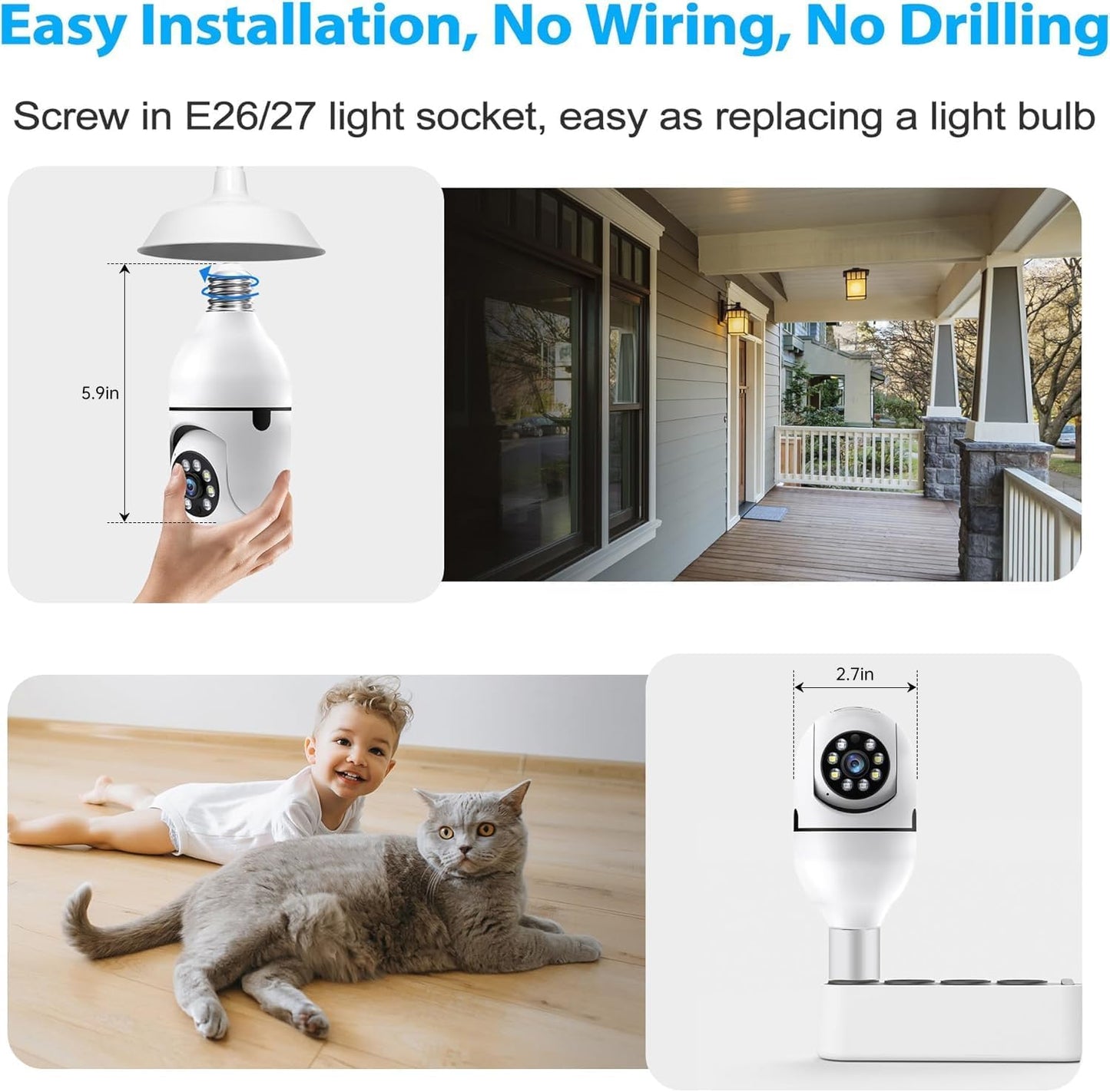 Outdoor Security Camera with LED Lights