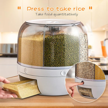 360° rotating food dispenser, Grain Storage Container Dispenser