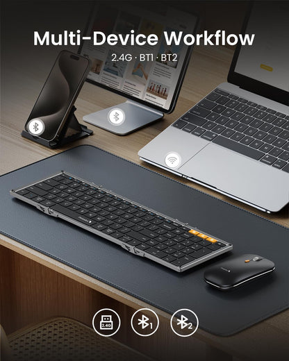Foldable Wireless Bluetooth Keyboard