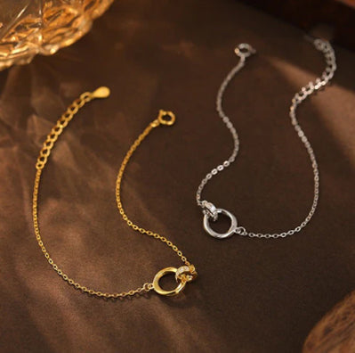 S925 Silver Mobius Double Ring Bracelet