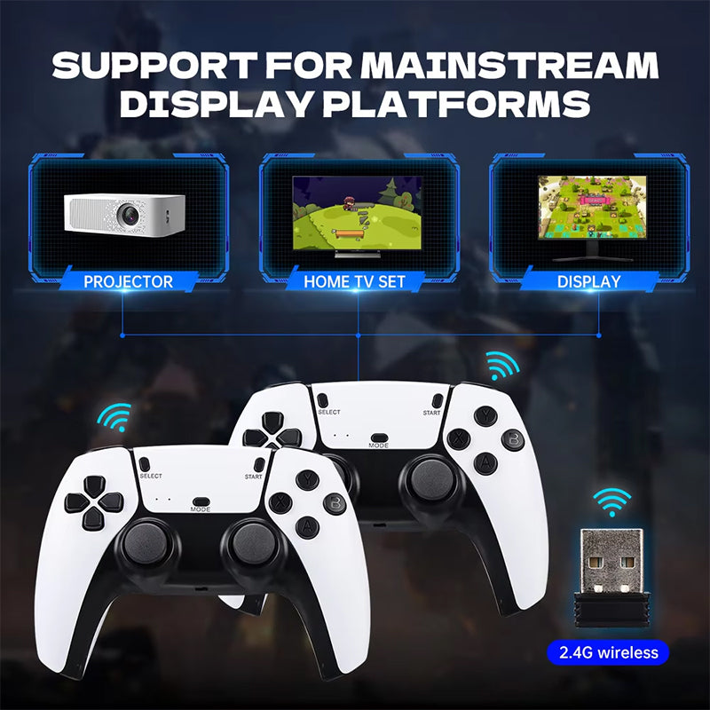 2.4G Wireless Game Console – Retro Games, Dual Controllers & HD Streaming