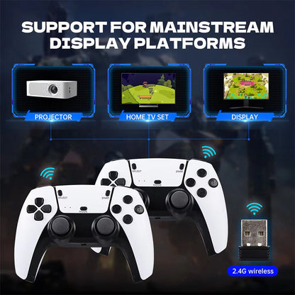 2.4G Wireless Game Console – Retro Games, Dual Controllers & HD Streaming