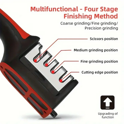 3-Stage Knife Sharpener | Stainless Steel | Kitchen Tools Sharpening Stone