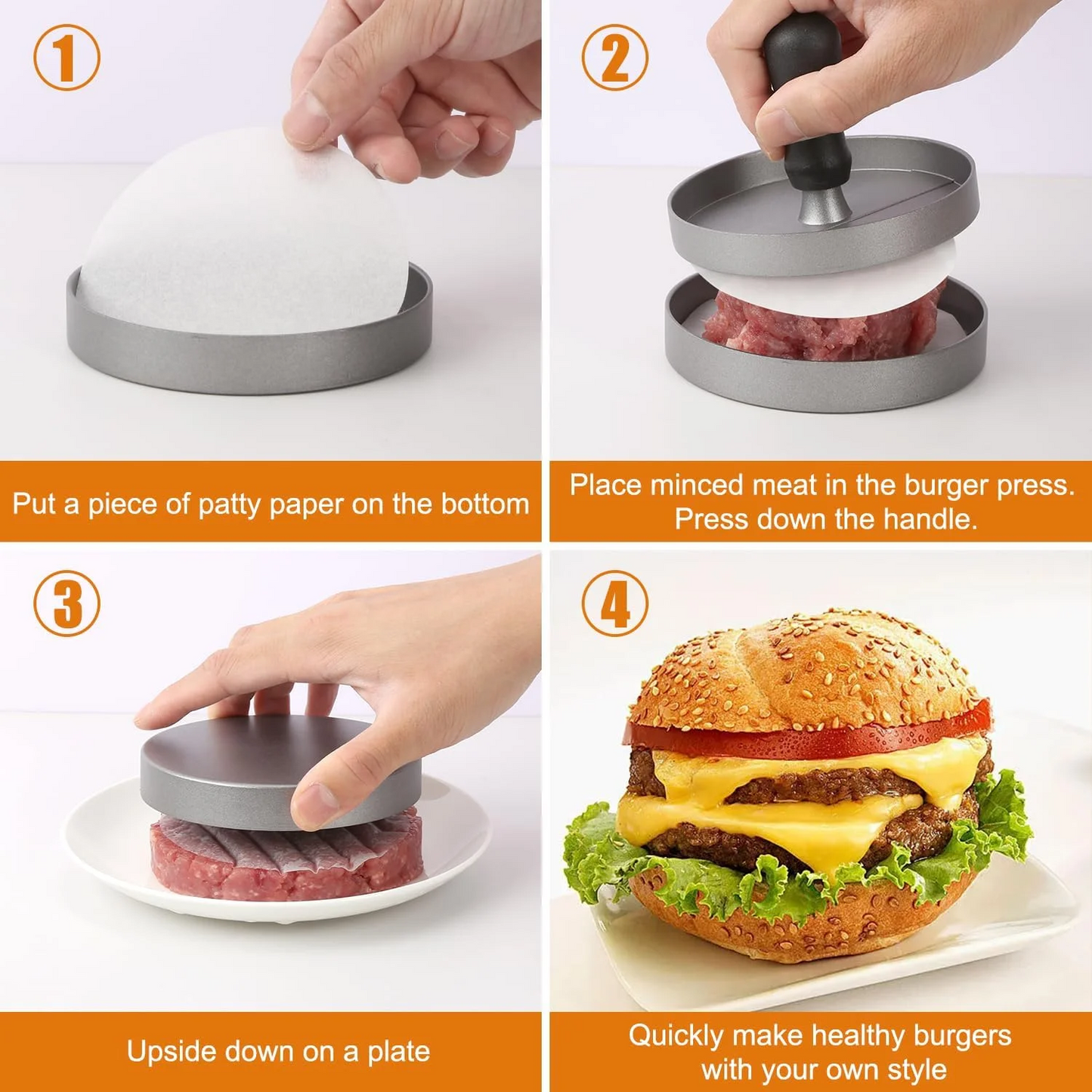 Aluminum Burger Press | Perfect Patty Maker Tool