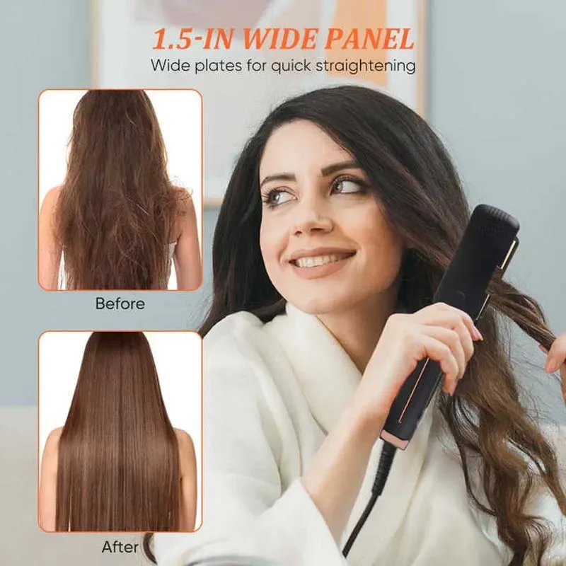 2-in-1 Ceramic Iron | Adjustable Temp & Anti-Frizz Styling Tool