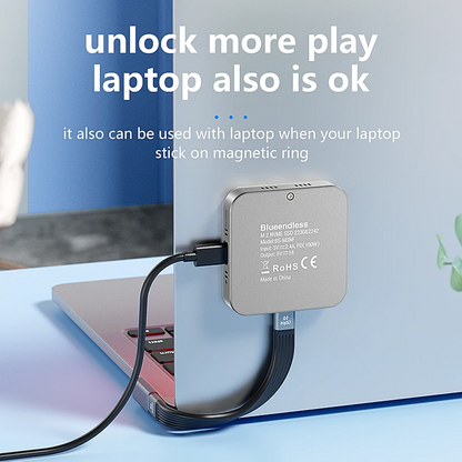 Magnetic NVMe SSD Enclosure, 100W PD, Type-C, Works with iPhone & Mac!