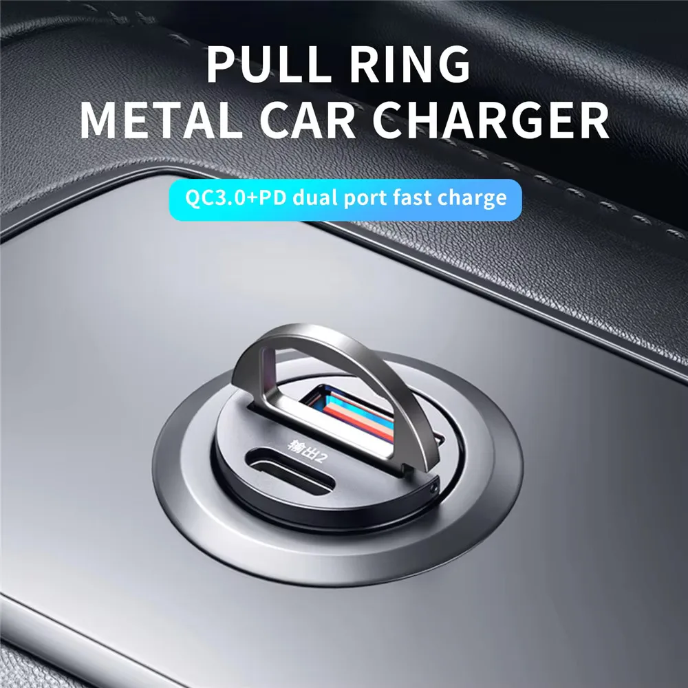 Mini Car Charger | Fast USB-C PD & QC3.0 Charging for iPhone, Samsung, Xiaomi, Huawei