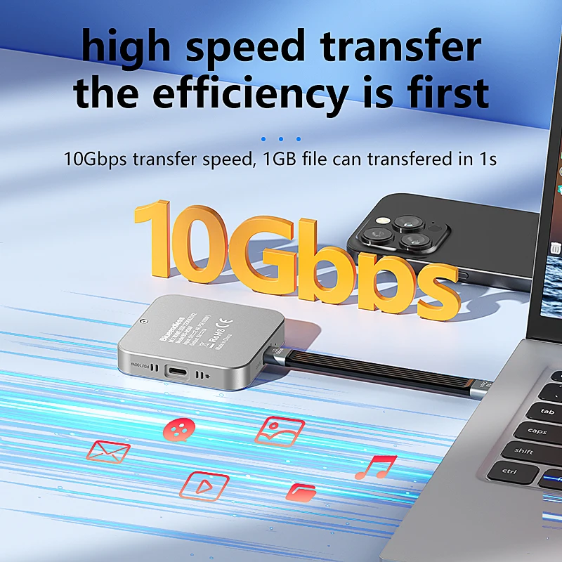 Magnetic NVMe SSD Enclosure, 100W PD, Type-C, Works with iPhone & Mac!